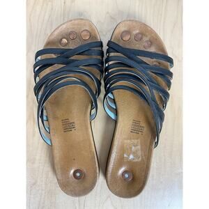 Juil Mojanda Black Leather Slide Sandals Size 10